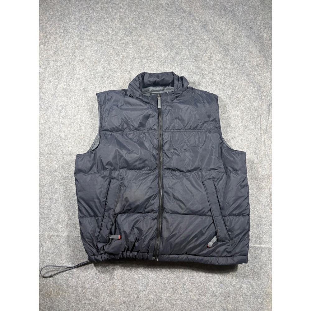 American Eagle Outfitters Mens Puffer Vest Hooded Full Zip Black Size L G
